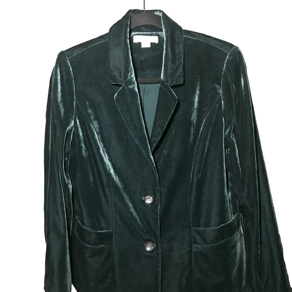 Emerald Velvet Blazer 8p Coldwater Creek NWOT